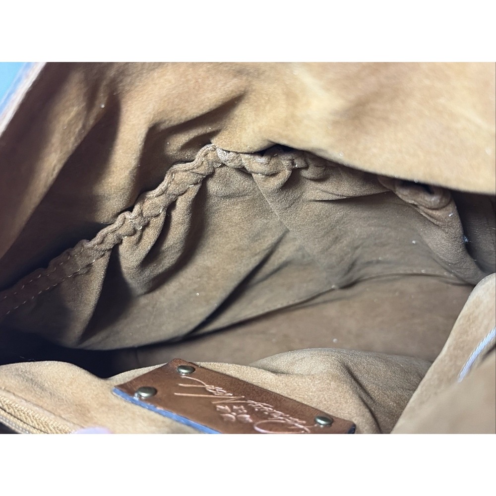 Patricia Nash Map Print Leather Crossbody Bag Brown Tan Italy Map Embossed Logo - Picture 14 of 14